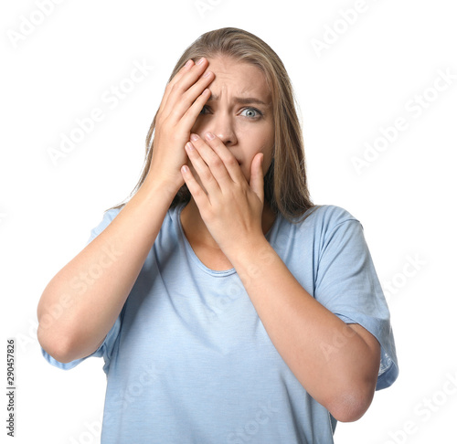 Woman having panic attack o...