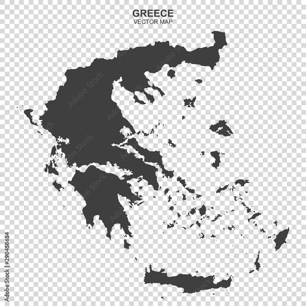 vector map of Greece on transparent background