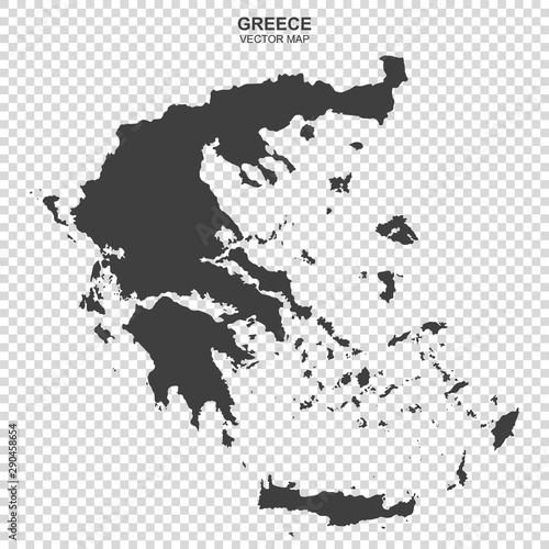 vector map of Greece on transparent background