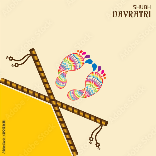 Illustration of Happy Navratri greeting stock vector