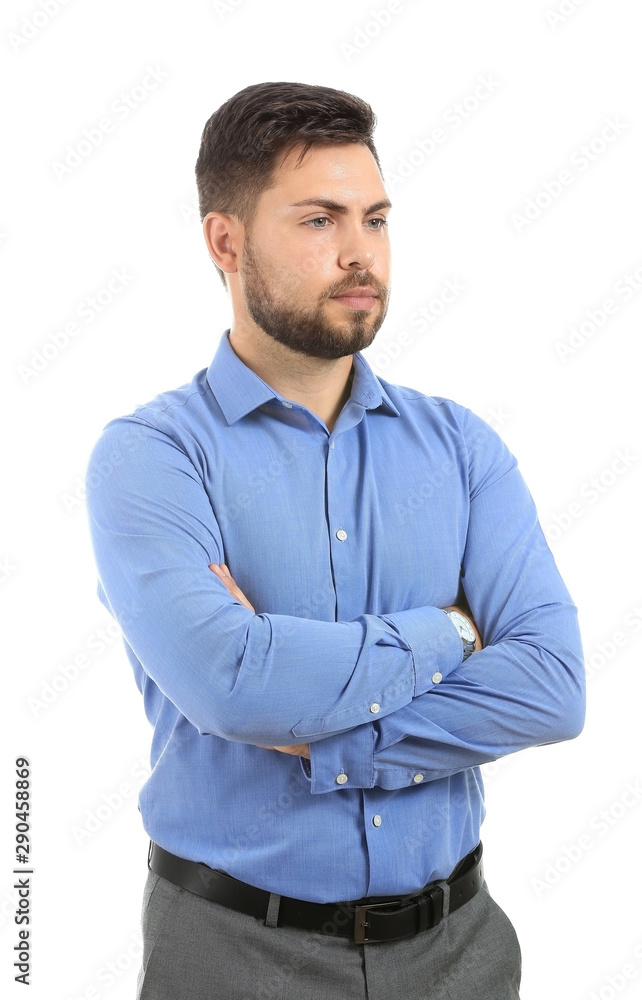 Portrait of stylish businessman on white background Portrait of stylish businessman on white background