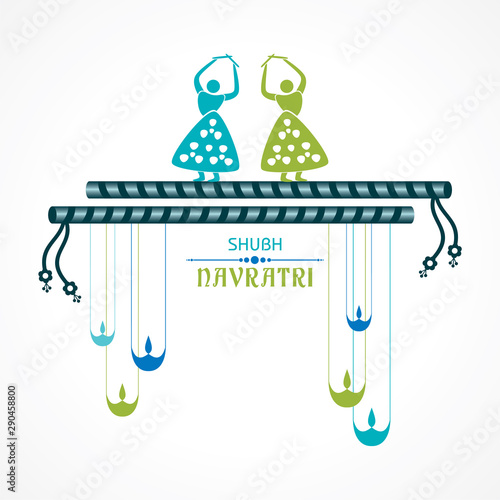 Illustration of Happy Navratri greeting stock vector