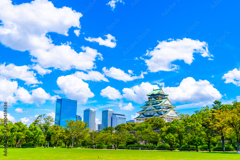 Obraz premium 青空と緑の大阪城
