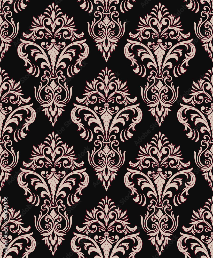Vector damask seamless pattern background. Classical luxury old fashioned damask ornament, royal victorian seamless texture for wallpapers, textile, wrapping. Exquisite floral baroque template. Vector damask seamless pattern background. Classical luxury old fashioned damask ornament, royal victorian seamless texture for wallpapers, textile, wrapping. Exquisite floral baroque template.