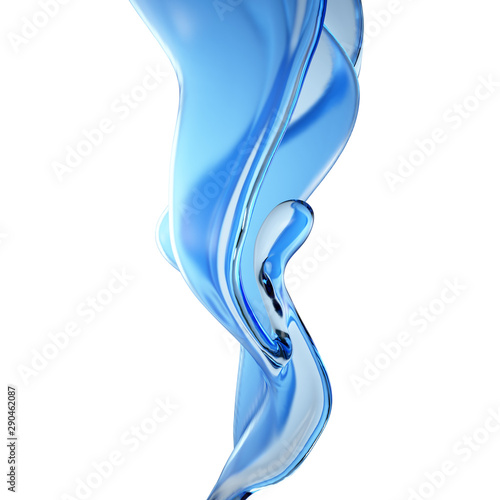 Splash fluid. 3d illustration, 3d rendering.