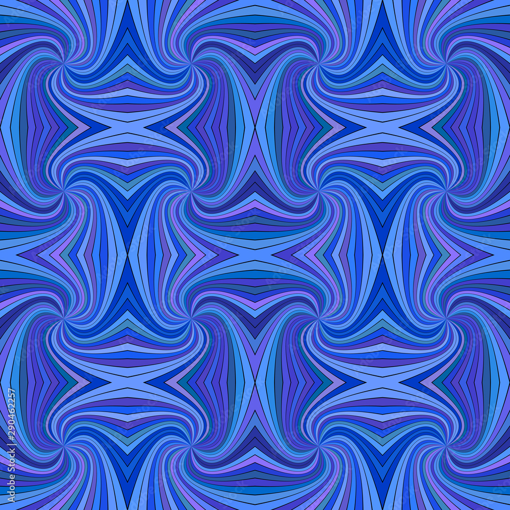Blue seamless psychedelic abstract spiral ray stripe pattern background - vector illustration Blue seamless psychedelic abstract spiral ray stripe pattern background - vector illustration