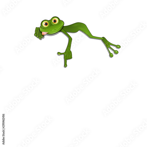 Illustration Green Frog on a White Background