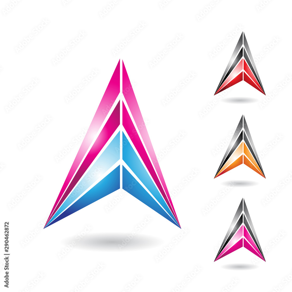 Colorful Abstract Triangle Symbol of Letter A Colorful Abstract Triangle Symbol of Letter A