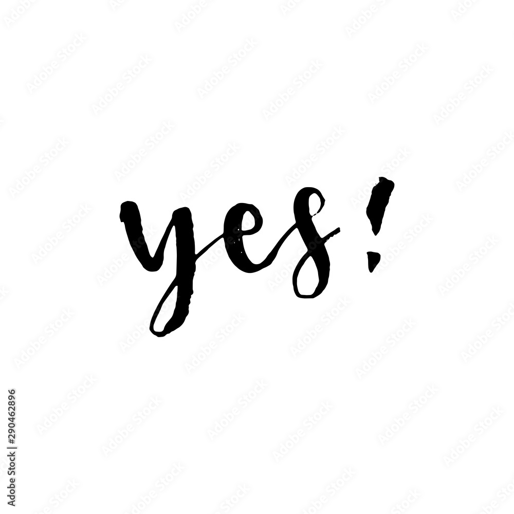 Yes icon. Yes hand-lettering calligraphy text. Vector lettering illustration for web, print - stock vector Yes icon. Yes hand-lettering calligraphy text. Vector lettering illustration for web, print - stock vector