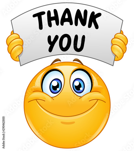 emoticon with thank you sign