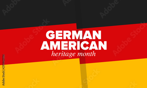 German-American Heritage Month. Happy holiday celebrate annual in October. Germany and United States flag. Culture month. Patriotic design. Poster, card, banner, template. Vector illustration