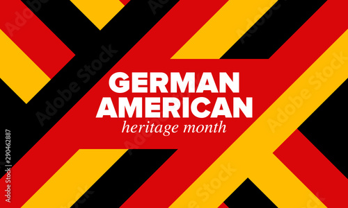 German-American Heritage Month. Happy holiday celebrate annual in October. Germany and United States flag. Culture month. Patriotic design. Poster, card, banner, template. Vector illustration
