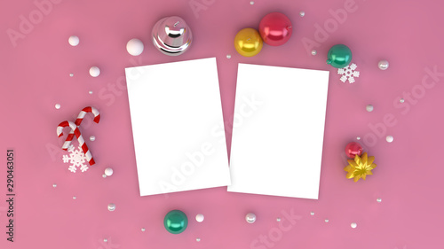 Greeting card with christmas decoration