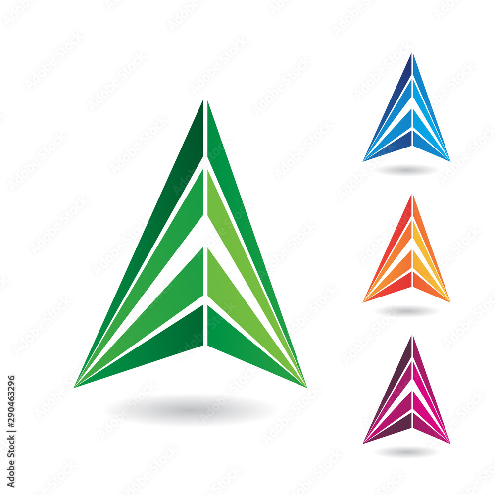 Colorful Abstract Triangle Symbol of Letter A Colorful Abstract Triangle Symbol of Letter A