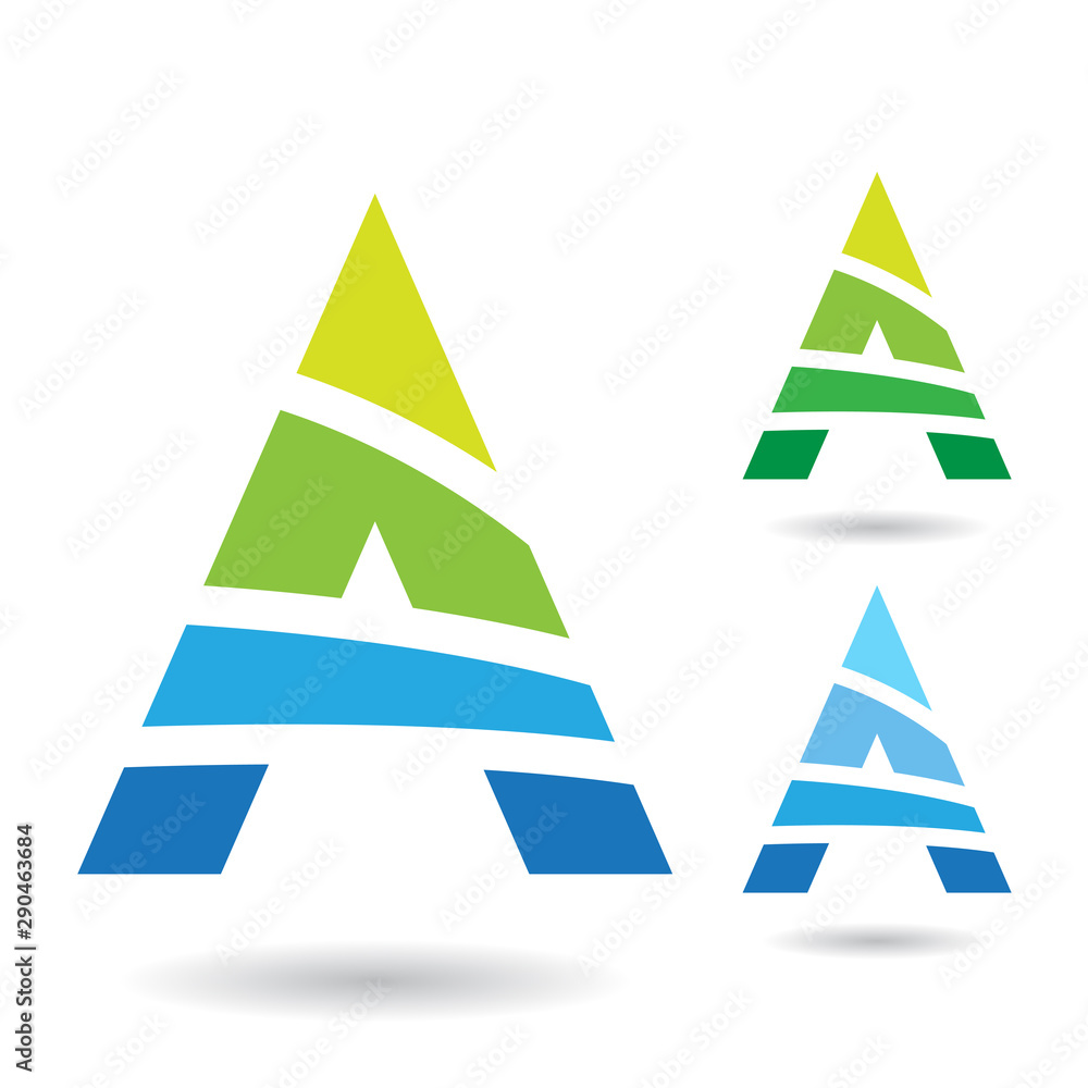Fototapeta premium Colorful Abstract Triangle Symbol of Letter A