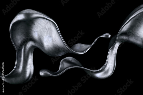 Splash fluid. 3d illustration, 3d rendering.