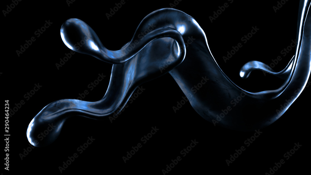 Splash fluid. 3d illustration, 3d rendering.