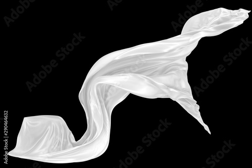 Abstract background of colored wavy silk or satin on black background.