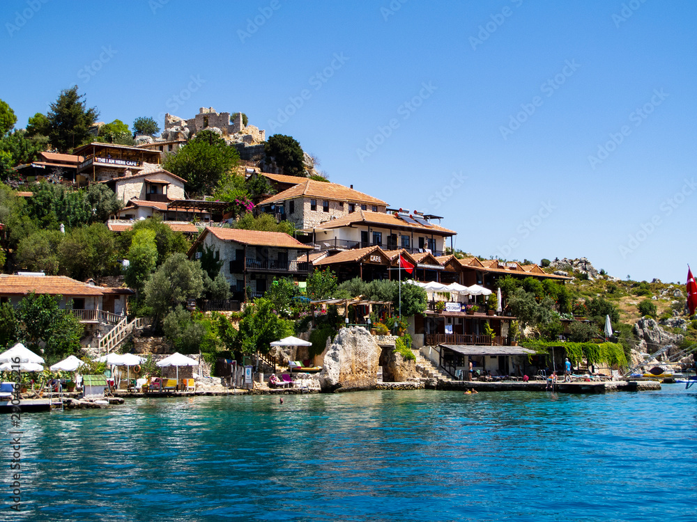 View of the old city from the sea, Kemer, Turkey