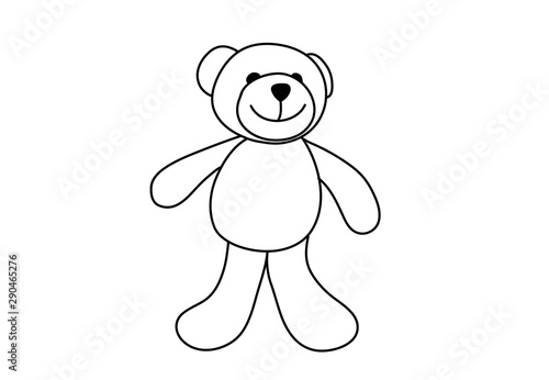 Teddy bear linear icon. Thin line illustration. Contour symbol. Vector isolated outline drawing