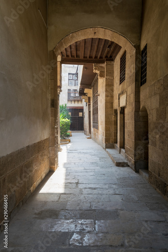 Stone bricks vaulted entrance of historic Beit El Sehemy house located in Moez street, Gamalia district, Cairo, Egypt © Khaled El-Adawi