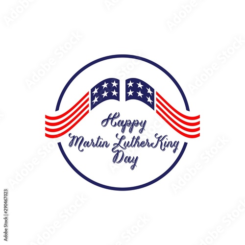 happy Martin Luther King day against american flag on a vector design