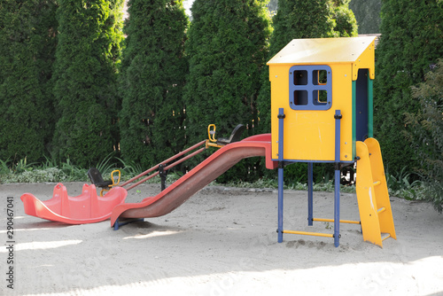 Kid playground with yellow ...