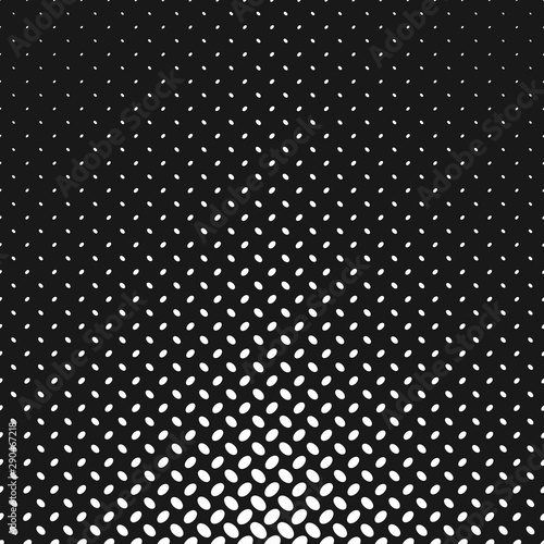 Monochrome halftone ellipse pattern background - abstract repeating vector illustration