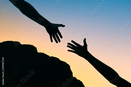 Photos Giving a helping hand, helping a friend or someone in need concept