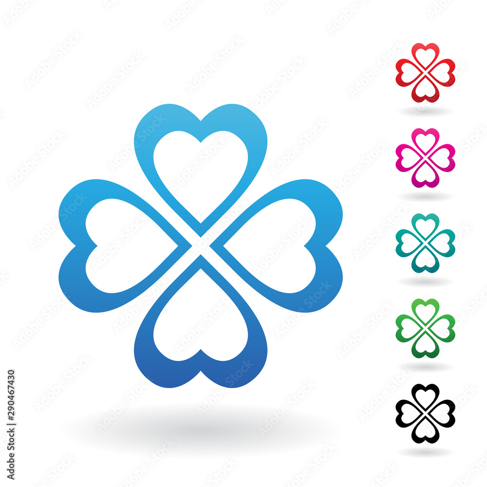 Abstract Colorful Four Leaf Clovers Abstract Colorful Four Leaf Clovers