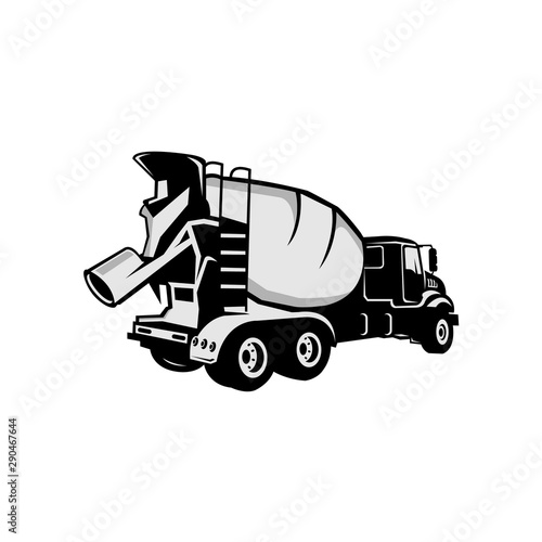 Concrete truck line icon concept. Concrete truck vector linear illustration, symbol, sign