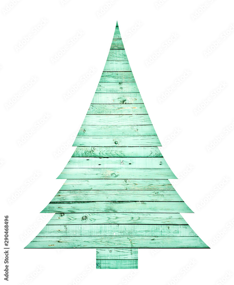 Christmas tree of boards on an isolated white background Christmas tree of boards on an isolated white background