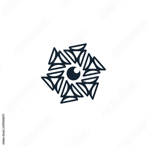 Hexagon lens logo design vector unique, modern