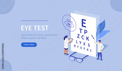 Ophthalmology Concept. Flat Isometric Vector Illustration. 
