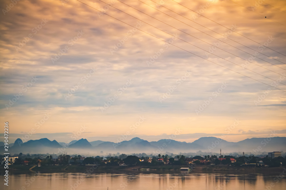 Mekong river view in the morning at Nakhon Panom province of Thailand Mekong river view in the morning at Nakhon Panom province of Thailand