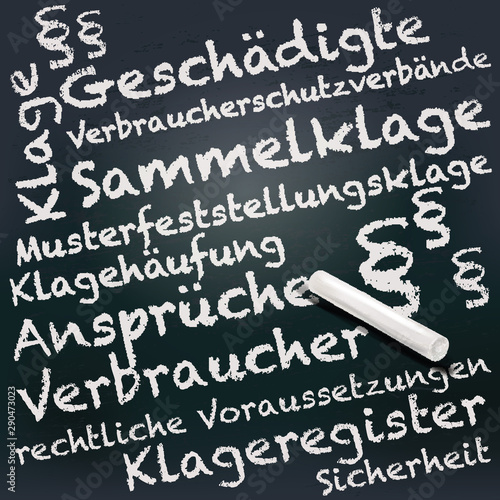 Tafel und Kreide mit Musterfeststellungsklage