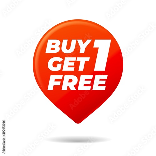Red Vector Pin on white background