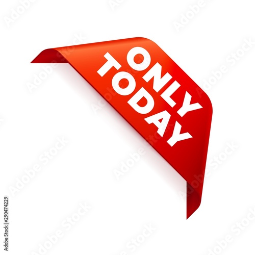 Red Vector corner Ribbon