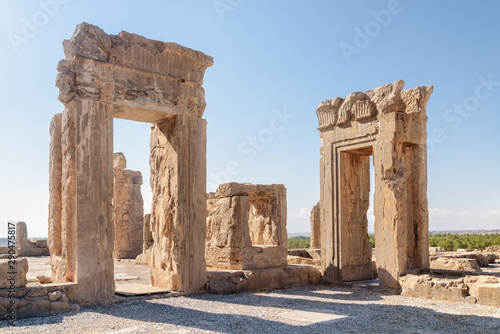 Awesome view of ruins of the Hadish Palace, Persepolis, Iran photo