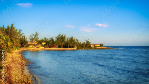 View of a beach on South Sound by the Caribbean Sea on Grand Cayman, Cayman Islands