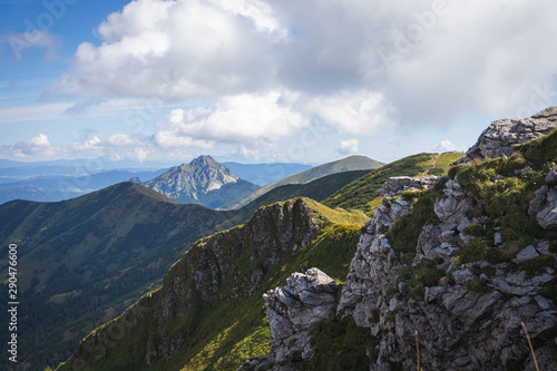 Mount Velky Rozsutec viewed from the Crest of Mala Fatra Mountain Range near Mount Chleb, Slovakia