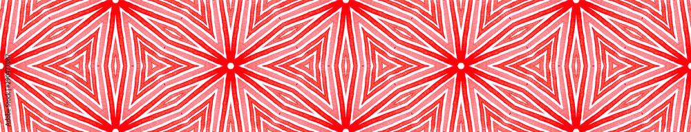 Obraz Pink red Seamless Border Scroll. Geometric Waterco