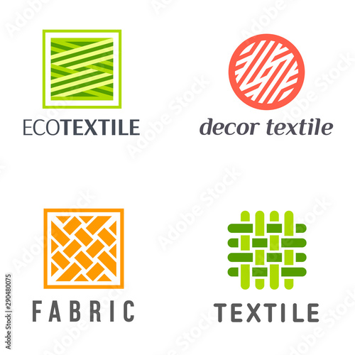 Set of vector logo design template for shop knitting, textile, fabric.