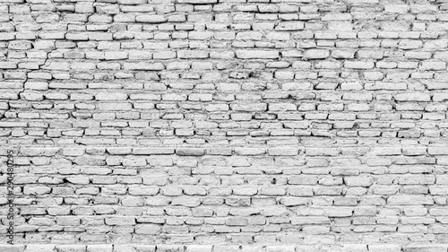 Texture of old white brick wall large background