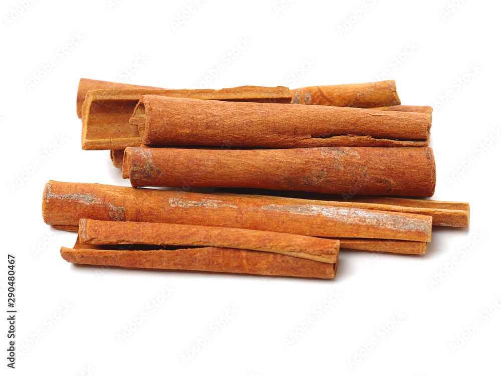 Cinnamon on a white background Cinnamon on a white background