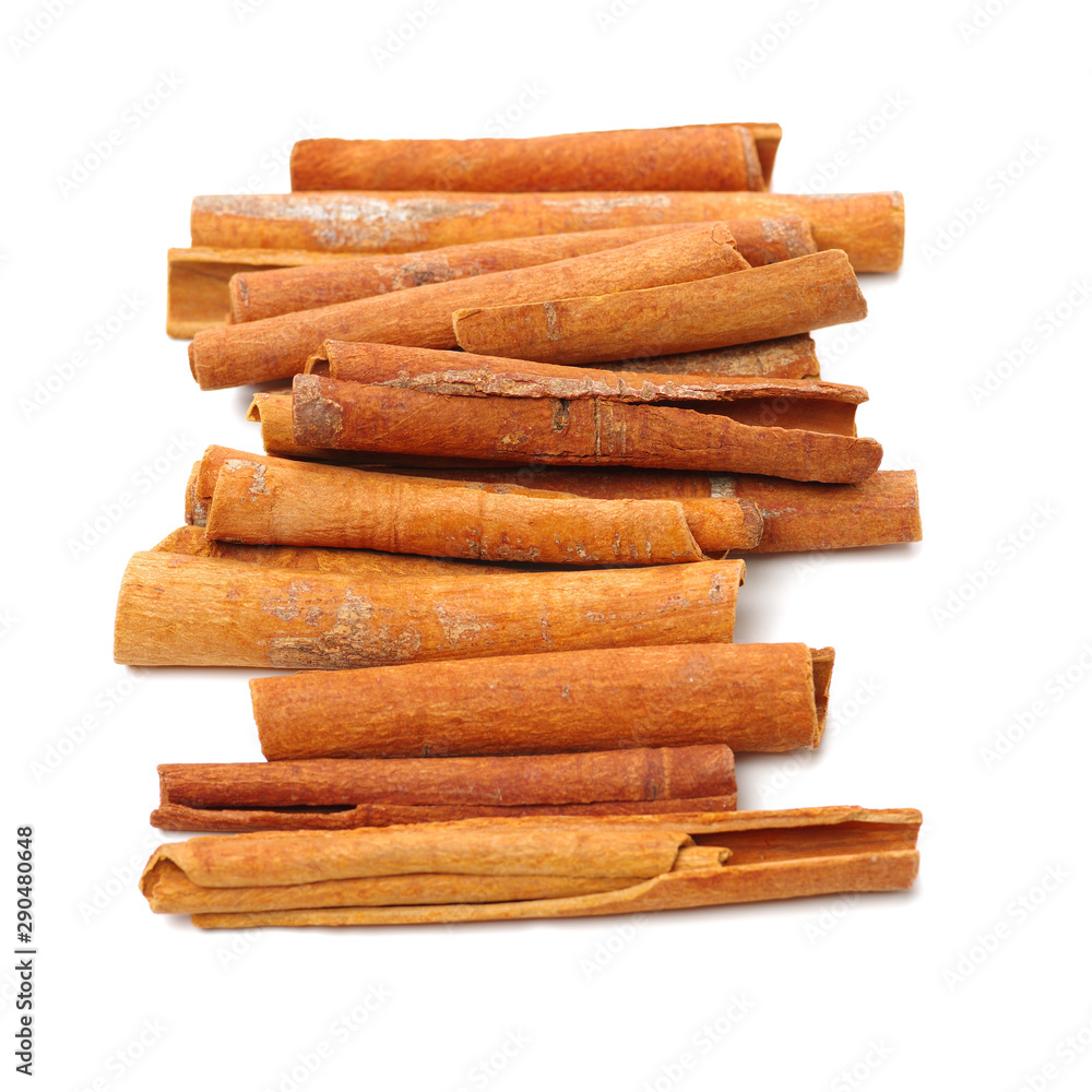 Cinnamon on a white background Cinnamon on a white background
