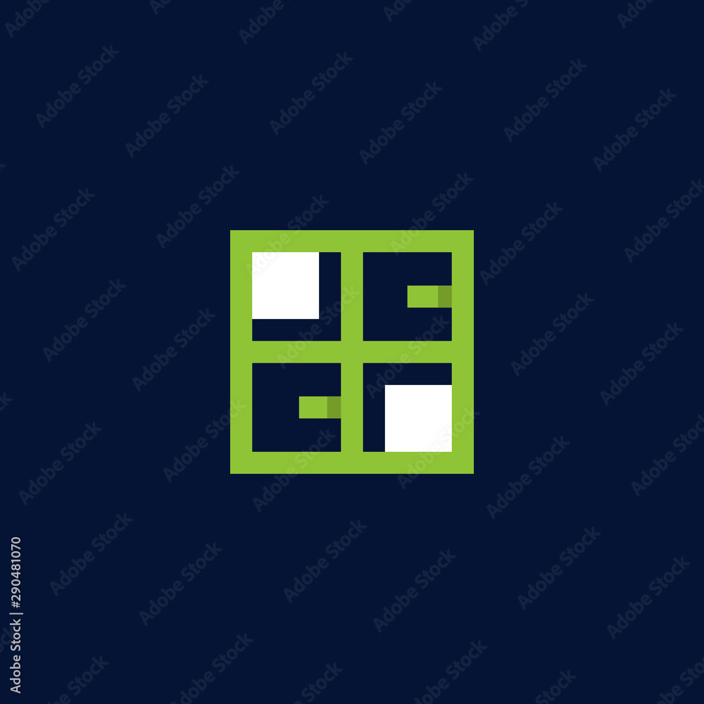 Letter CC Window Construction Creative Abstract Icon Logo Design Template Element Vector Illustration