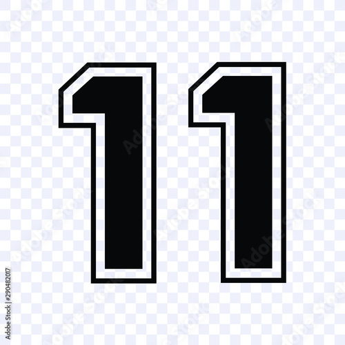 sport number 11  shape vector isolated
