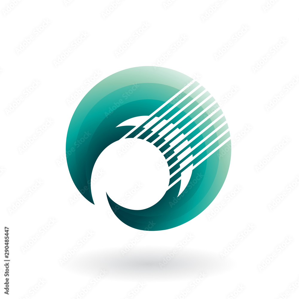 Crescent Shaped Striped Abstract Icon