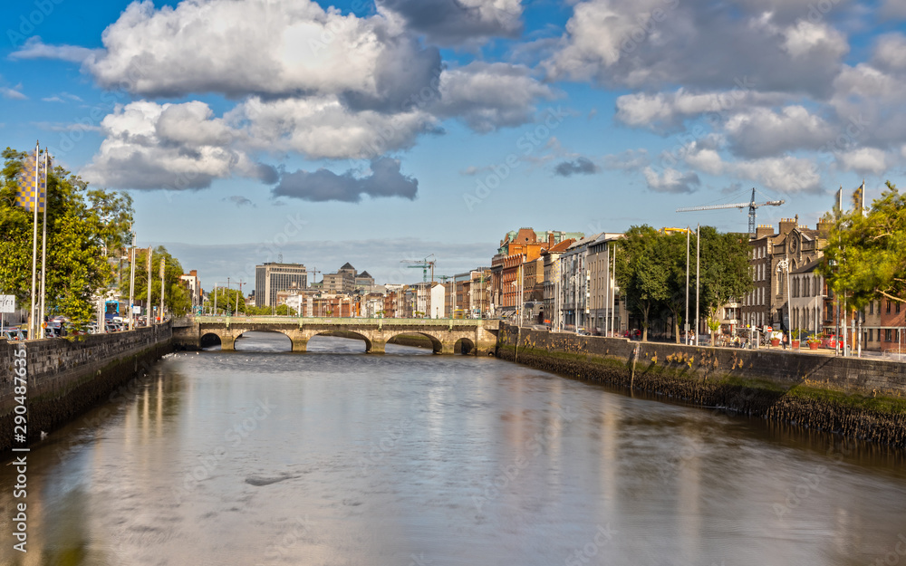Grattan Bridge and River Liffey in Dublin, Ireland